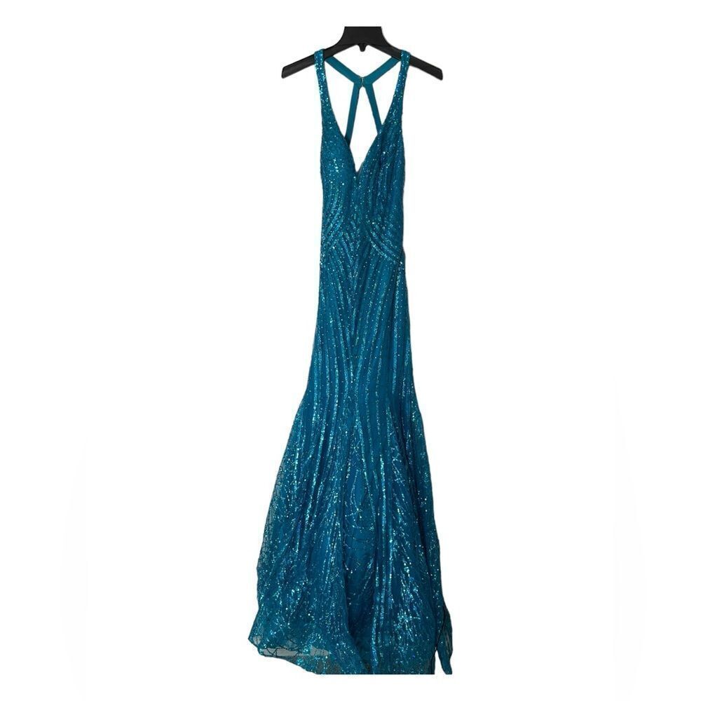 Aquatic Sparkle Sequined Mermaid Gown